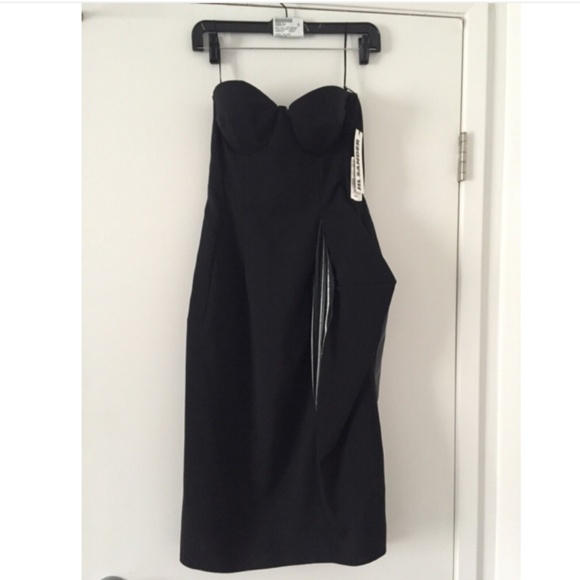 ★Org.$2480 Paris Runway Collection Piece JIL SANDER Wool Strapless Dress Black36 - Picture 7 of 15